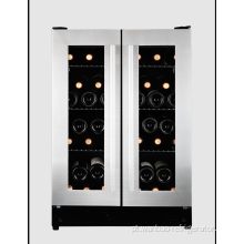 Refrigerador de vinho com ventilador e moldura de porta de aço inoxidável